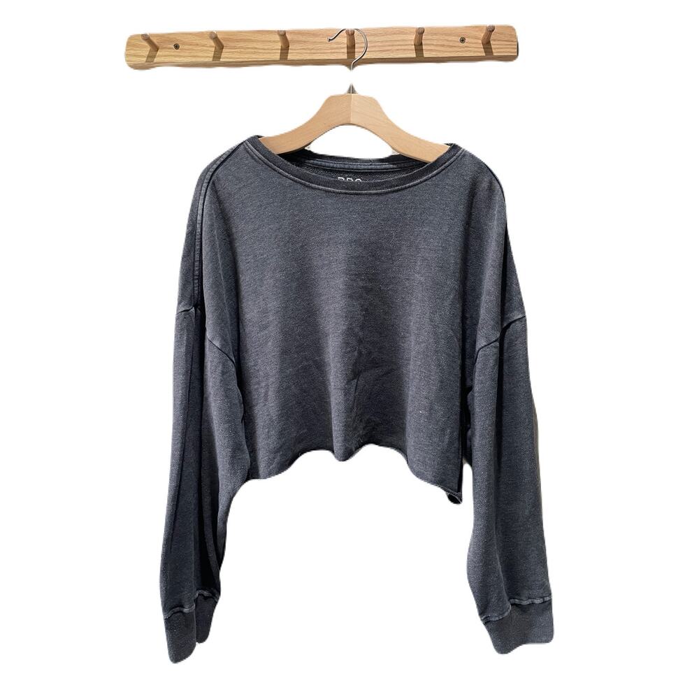 BDG Women's Cropped Pullover Sweatshirt Gray Size L 66170